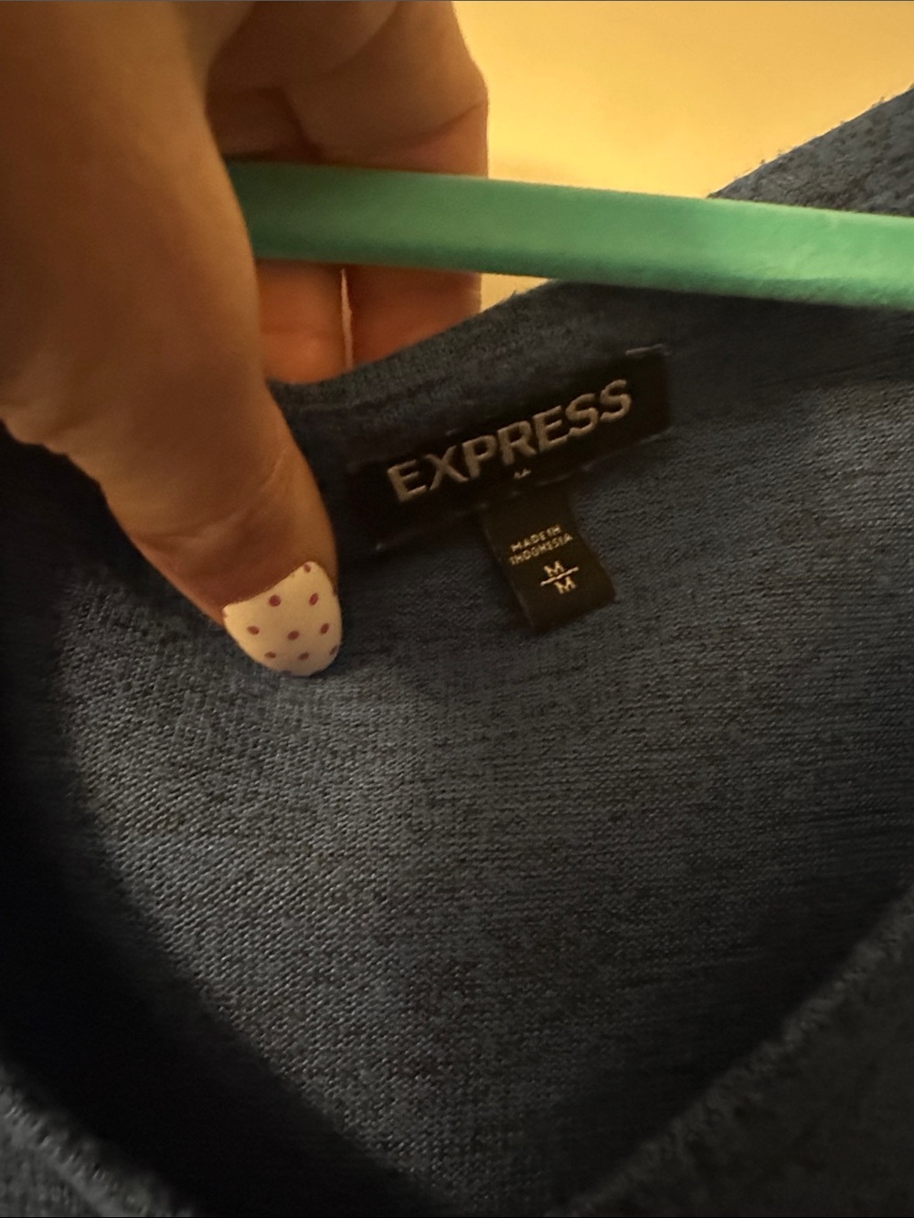 Express Blue V-Neck Tunic Top - Picture 3 of 4